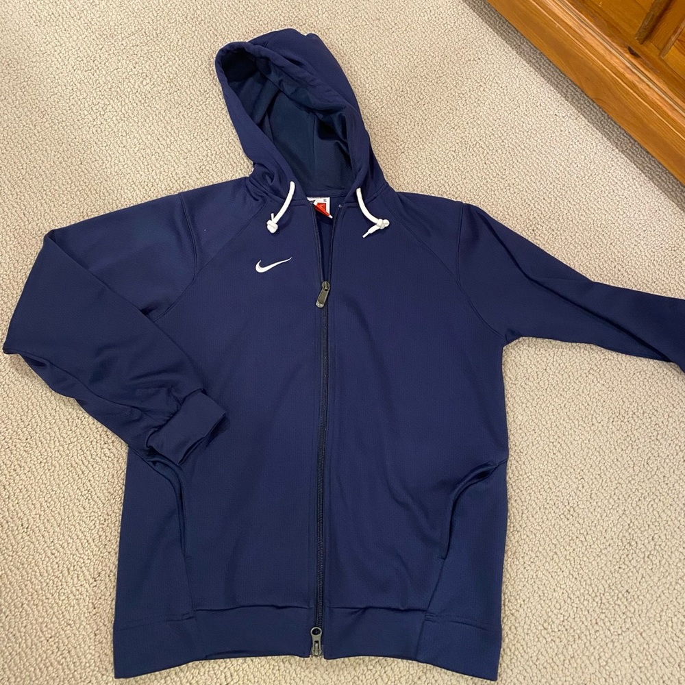Nike navy blue hooded zip up sweatshirt Small